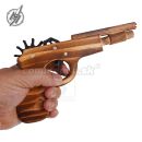 Gumipištoľ drevený 22cm Wooden Pistol 49013