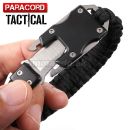 Survival Paracord Tactical multi náramok s nožom čierny