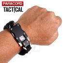 Survival Paracord Tactical multi náramok s nožom čierny