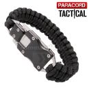 Survival Paracord Tactical multi náramok s nožom čierny