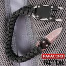 Survival Paracord Tactical multi náramok s nožom čierny