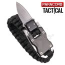 Survival Paracord Tactical multi náramok s nožom čierny