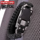 Survival Paracord Tactical multi náramok s nožom čierny