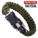 Survival Paracord Tactical multi náramok s nožom zelený