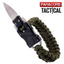 Survival Paracord Tactical multi náramok s nožom zelený