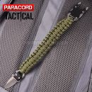 Survival Paracord Tactical multi náramok s nožom zelený