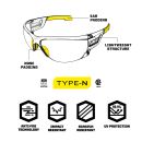 Mechanix okuliare VISION TYPE-N Safety Tactical Eyewear Clear Lens Frame