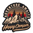 ADVENTURE AWAITS Happy Camper Patch 3D nášivka PVC