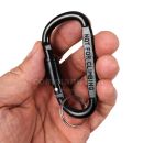 Karabínka 8cm Black so zámkom Aluminum Carabiner