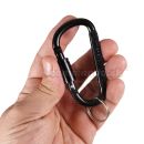 Karabínka 8cm Black so zámkom Aluminum Carabiner