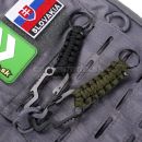 Survival karabinka Paracord Keyring Black čierna BR-007