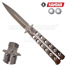 Motýlik Balisong N141 ML Silver Shadow zatvárací nôž Kandar®