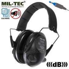 Elektronické chrániče sluchu MIL-TEC, čierne