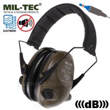 Elektronické chrániče sluchu MIL-TEC, zelené