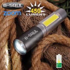 B-SQUL Expedition XPE CREE svietidlo USB Zoom Flashlite