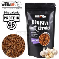 Chrumkavé červíky s cesnakom 80g WormUP Garlic