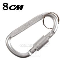 Karabínka 8cm Silver so zámkom Aluminum Carabiner