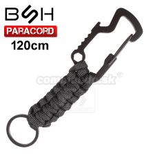 Survival karabinka Paracord Keyring čierna BR-007