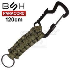 Survival karabinka Paracord Keyring zelená BR-007