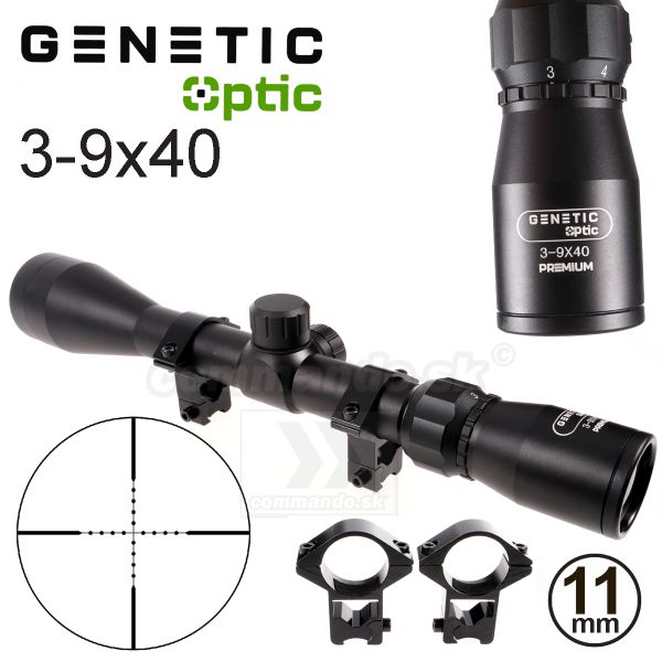 Puškohľad 3-9x40 R6 Ø25mm Rifle Scope Genetic Optic