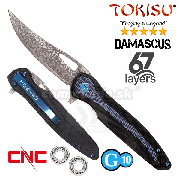 Damaškový nôž TOKISU Damascus 62 Layers 18887 CNC G10