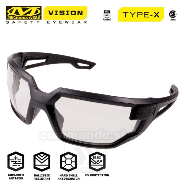 Mechanix okuliare VISION TYPE-X Safety Tactical Eyewear Black Frame