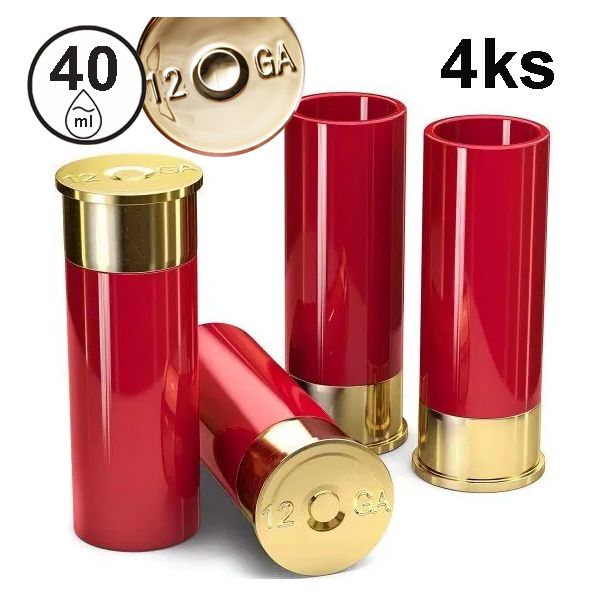 Poháriky 40ml 4ks 12 GAUGE ShotGun Shell Shot Glasses