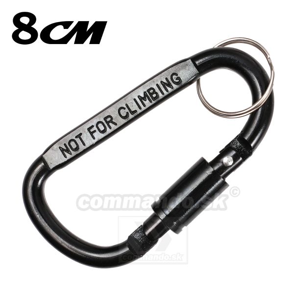 Karabínka 8cm Black so zámkom Aluminum Carabiner