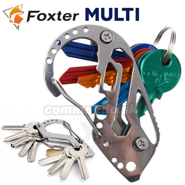 Karabínka FOXTER MULTI 8cm Stainless Steel na kľúče