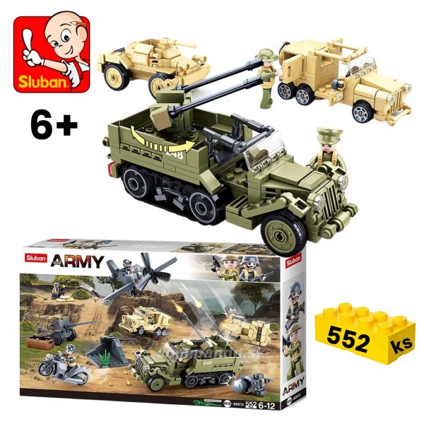 Stavebnica SLUBAN Army M38-B0812 vojenské vozidlá