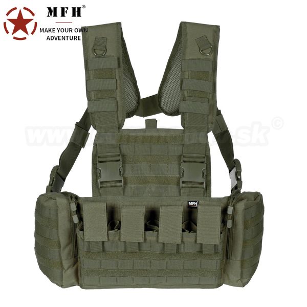 Taktická vesta chest rig typ mission, zelená