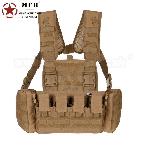 Taktická vesta chest rig typ mission, coyote