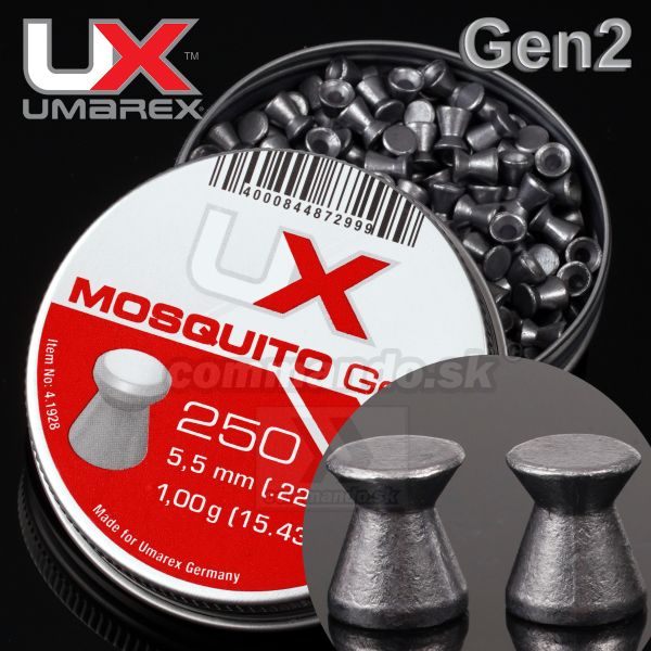 Diabolky Umarex UX Mosquito Gen2 5,5mm 250ks Flat pellets .22