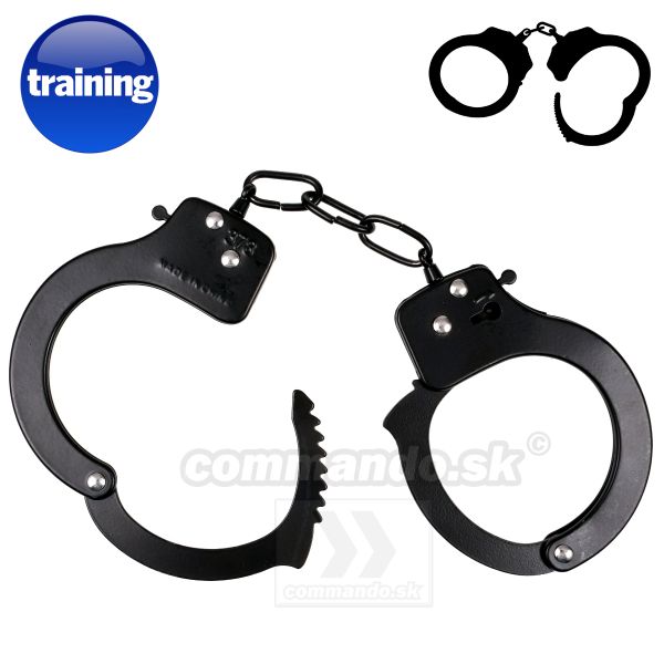 Tréningové Putá na ruky čierne s dvoma kľúčmi HandCuffs Black