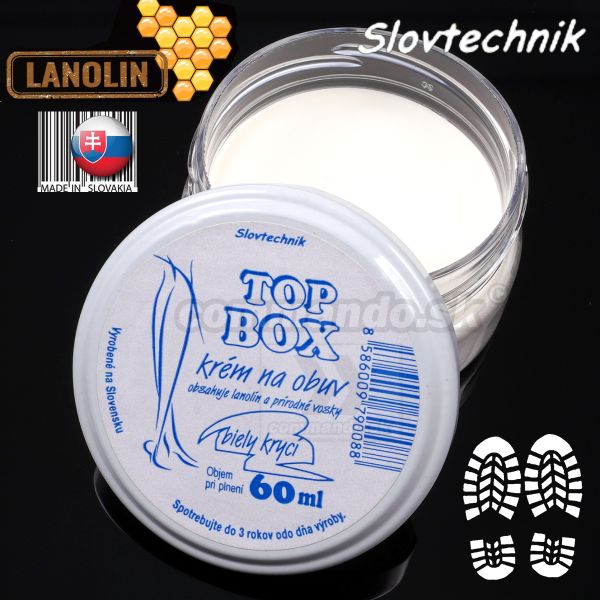 Slovtechnik Krém na obuv Top Box biely krycí 60ml