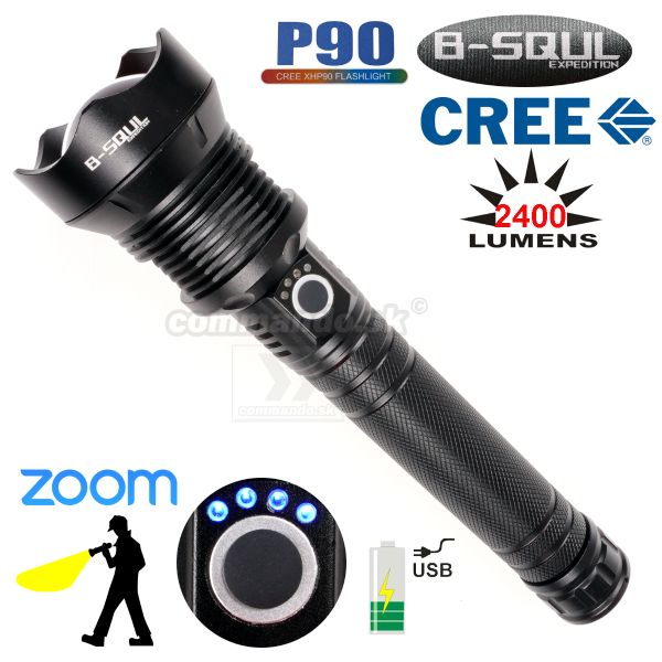 B-SQUL P90 Cree Super Light 2400 Lumen USB 25cm svietidlo