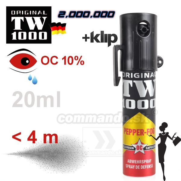 Obranný dámsky sprej TW1000 Pepper 20ml FOG Kaser Slzný sprej