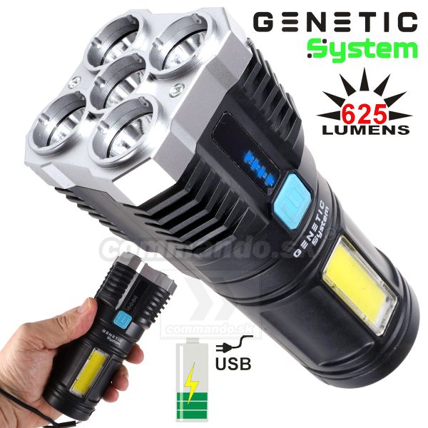 GENETIC System OSL+COB 625 Lumen 5W USB Flashlite