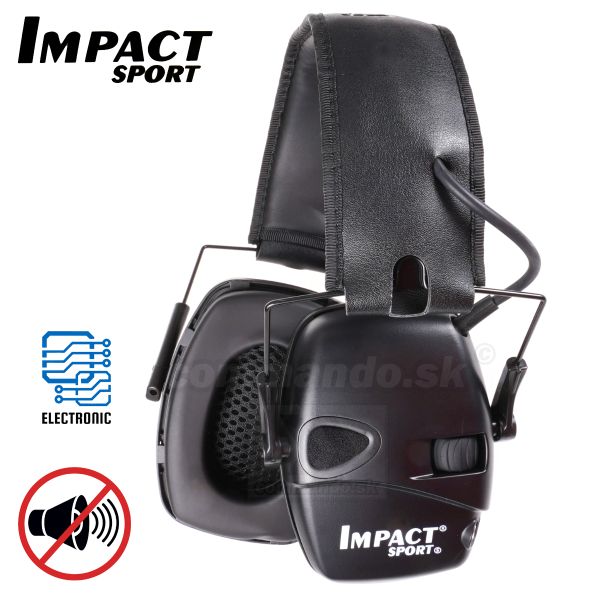 Impact Sport Black aktívne chrániče sluchu Black