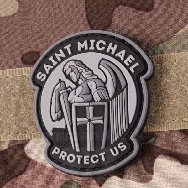 Svätý Michal BlackOps malá 3D nášivka PVC Saint Michael Protect Us