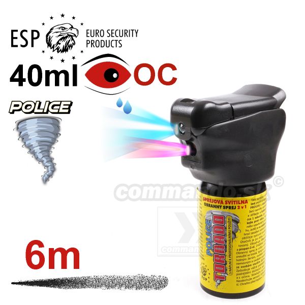 ESP Police Tornado LED 40ml obranný slzný sprej Jet Pepper Spray